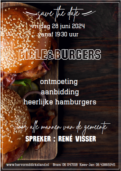Mannenavond -Bible & Burgers